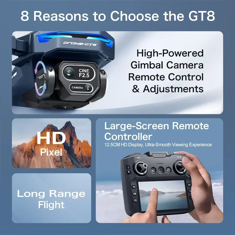 Drone 4K HD GT8 Camera Obstacl - đánh giá và giá Drone Gt8 Rc