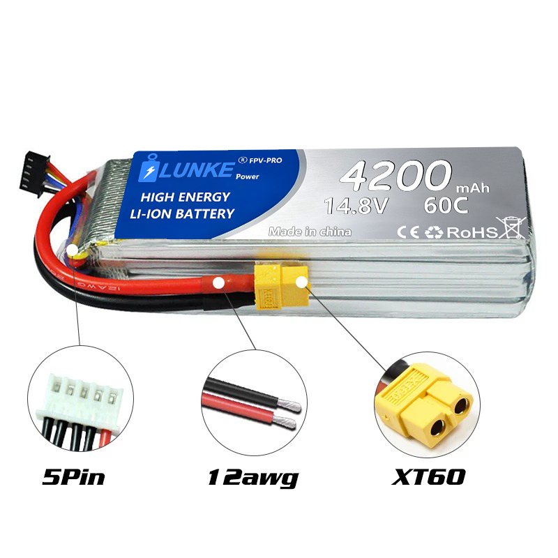Batterie Lipo 2S 7.4V 5000mAh  - đánh giá và giá Drone Avion Rc