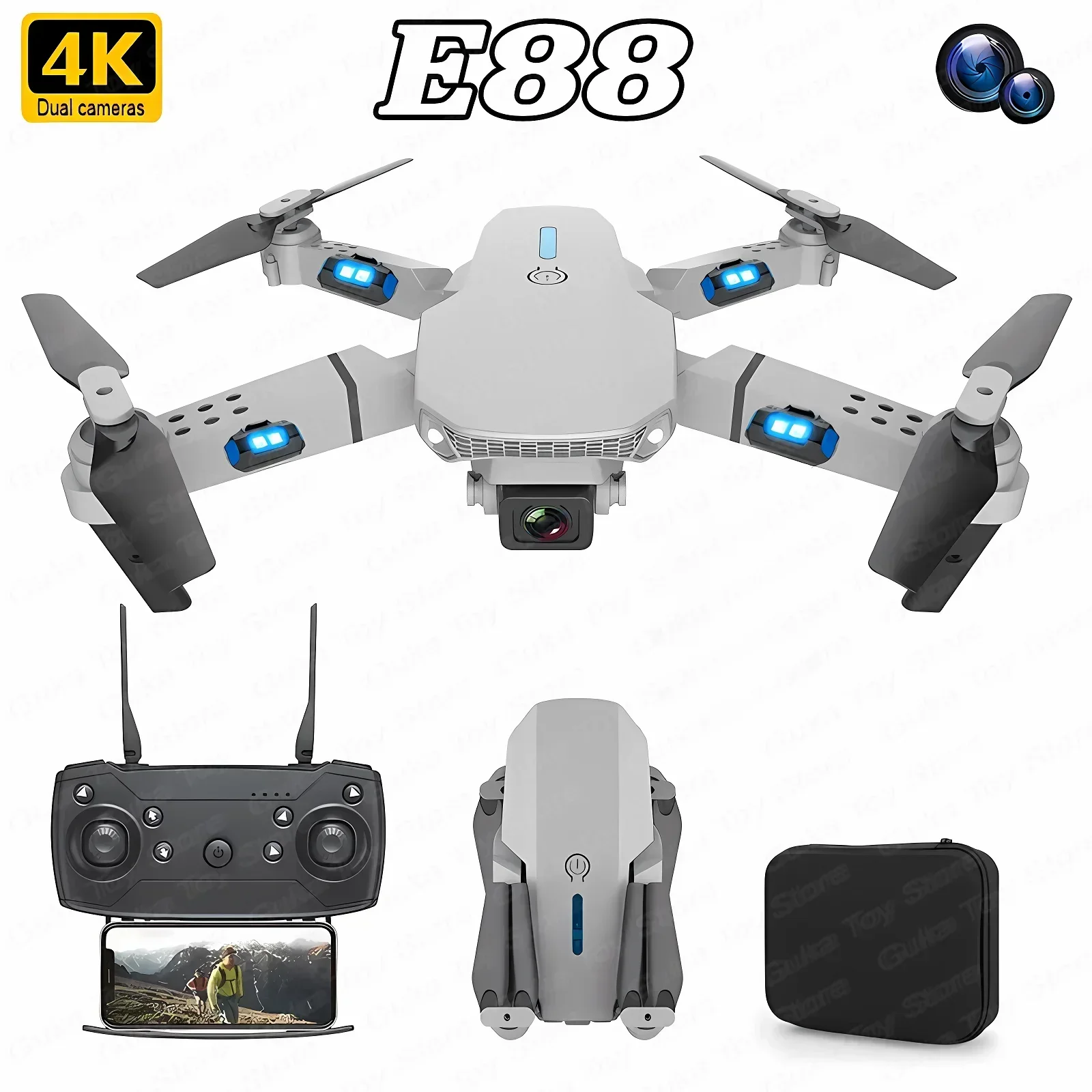 E88 Pro WIFI FPV Drone Wide An - đánh giá và giá Drone App Rc Fpv