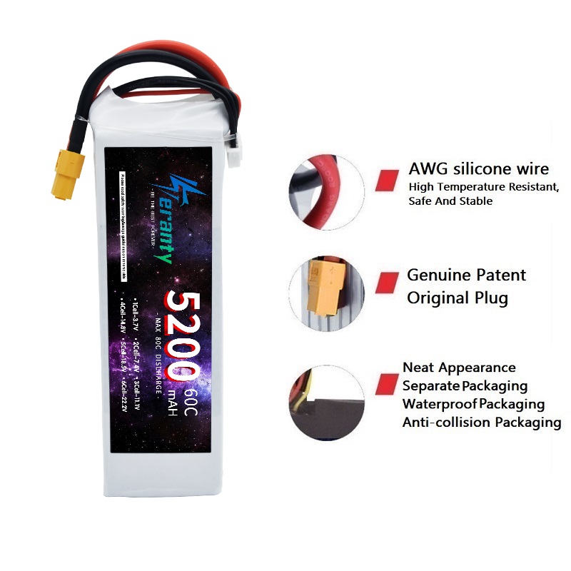 TERANTY  3S  5200MAH 60C batte - đánh giá và giá Drone Avion Rc